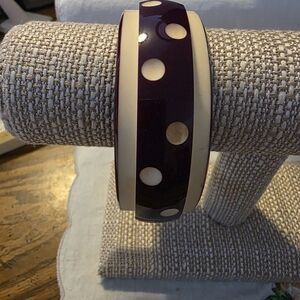 Vintage Deep Burgundy Chunky Polka Dot Bangle Bracelet